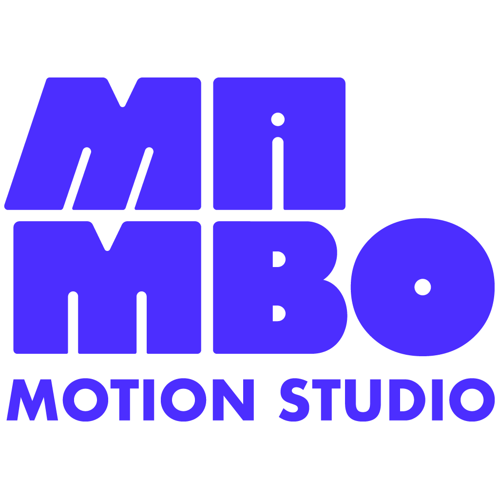 Mambo's logo colored blue on its vertical format